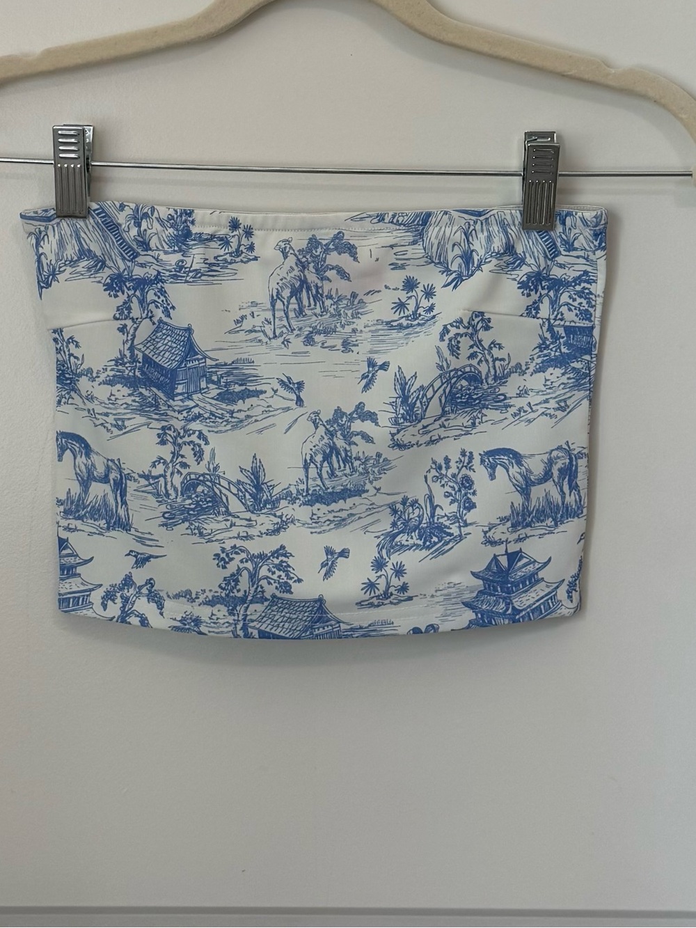 Edikited Blue Toile Strapless Tube Top. Size 0